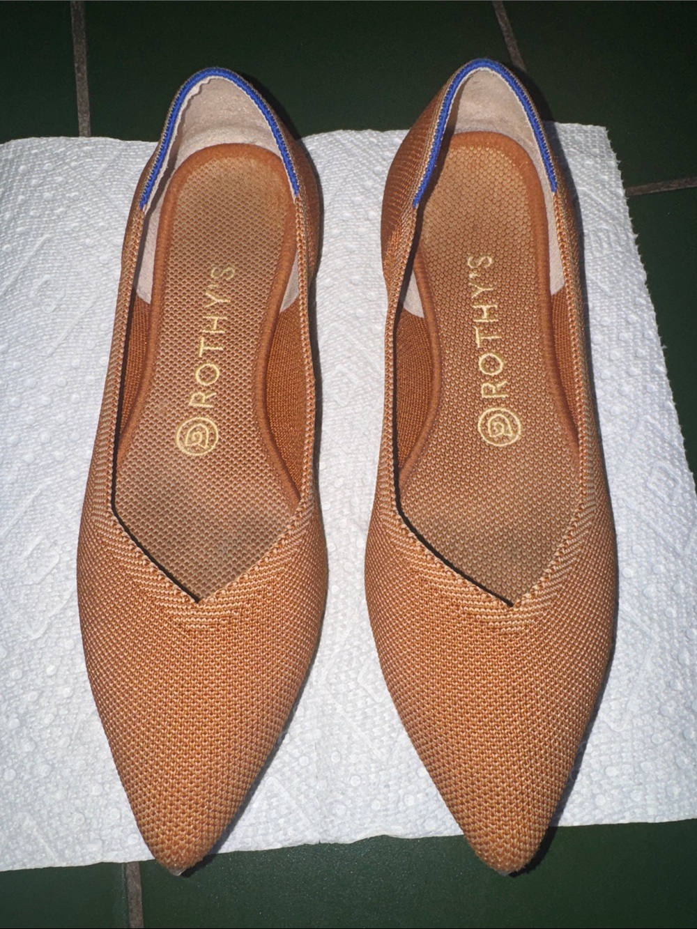 Rothy's Pointed Knit Flats in Copper